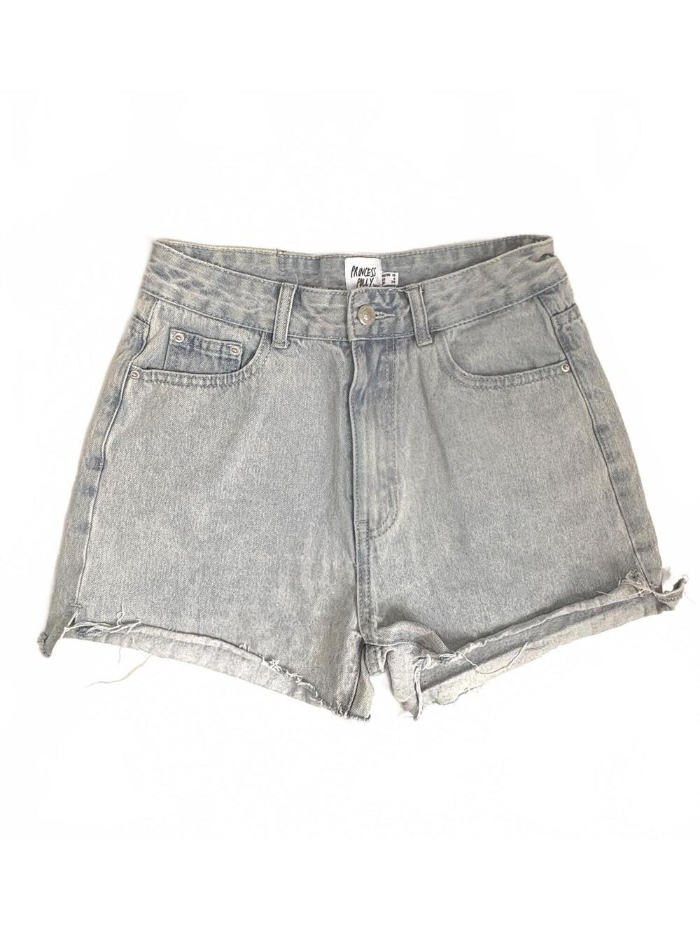 Princess Polly | Light Wash Denim Cutoff High Rise Jean Shorts Size 6